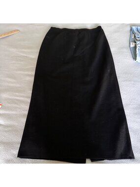 Escalier Wool Skirt Womens Small 4/6 Knit Long Lined Classic Quality Black